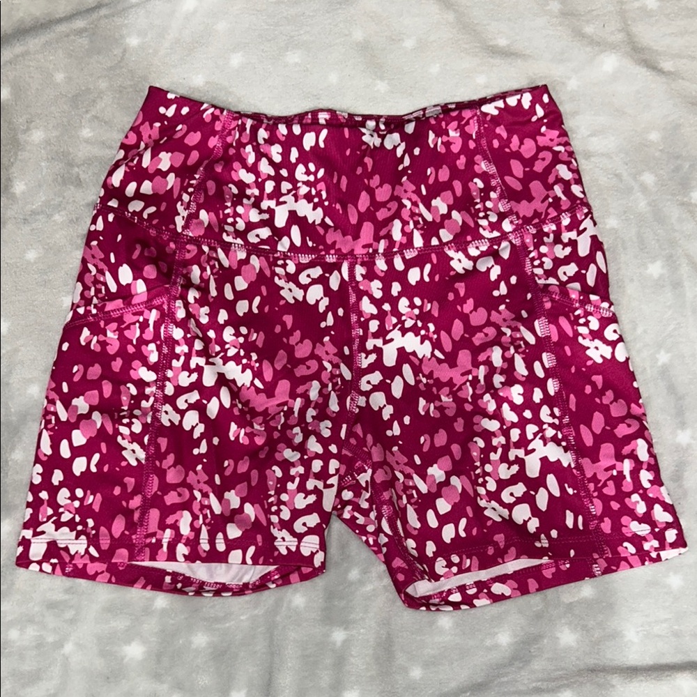 Pink Patterned Athletic Women's Shorts